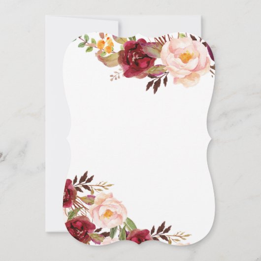 Marsala Brautparty-Faleinladung Einladung (Rückseite)