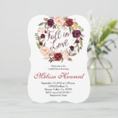 Marsala Brautparty-Faleinladung Einladung (Stehend Vorderseite)