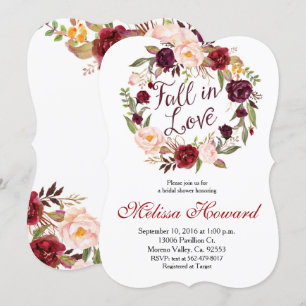 Marsala Brautparty-Faleinladung Einladung