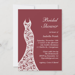 Marsala Bridal Dusche Einladung