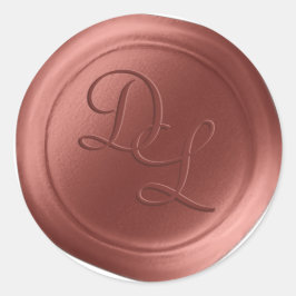 Marsala Brown 2 Letter Monogram Wax Siegel Sticker