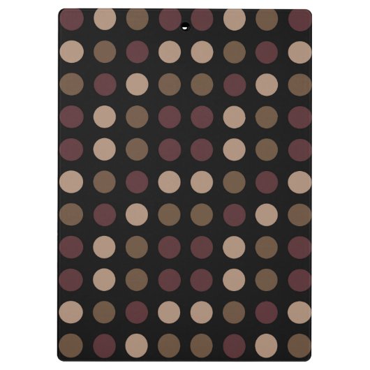 Marsala Brown Black Polka Dot Monogram Clipboard Klemmbrett (Rückseite)