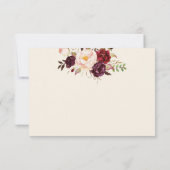 Marsala Burgandy Watercolor Floral RSVP Card (Rückseite)
