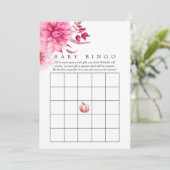 Marsala - Burgund & Blush Herbst Baby Bingo Einladung (Stehend Vorderseite)