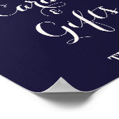 Marsala & Burgund Floral auf Navy Cards & Gifts Poster (Ecke)