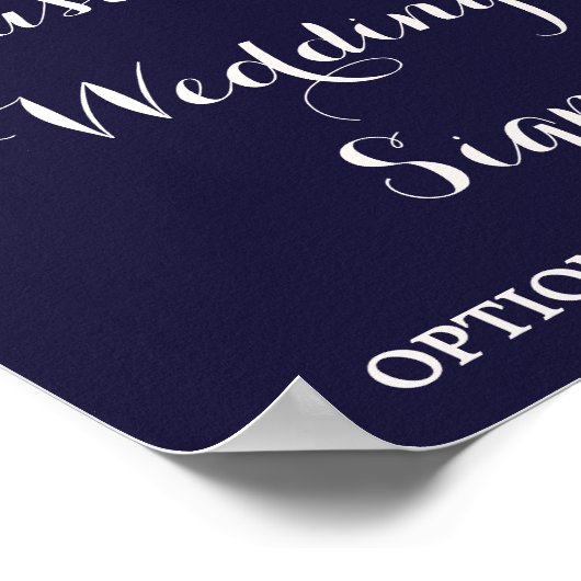 Marsala & Burgund Navy Custom Wedding Sign Poster (Ecke)