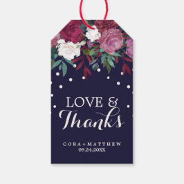 Marsala & Burgund über Liebe und DankesWedding Geschenkanhänger