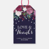 Marsala & Burgund über Liebe und DankesWedding Geschenkanhänger (Rückseite)