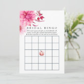 Marsala - Burgund und Blush Herbst Bridal Bingo Hinweiskarte (Stehend Vorderseite)