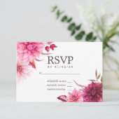 Marsala - Burgund und Blush Herbst Hochzeit RSVP (Stehend Vorderseite)