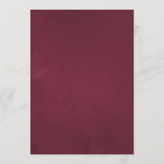 Marsala - Burgund und Blüte Herbstbergsberatung Hinweiskarte (Rückseite)