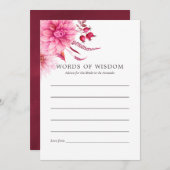 Marsala - Burgund und Blüte Herbstbergsberatung Hinweiskarte (Vorne/Hinten)