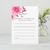 Marsala - Burgund und Blüte Herbstbergsberatung Hinweiskarte (Stehend Vorderseite)