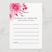 Marsala - Burgund und Blüte Herbstbergsberatung Hinweiskarte (Vorderseite)