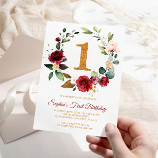 Marsala & Burgund Wreath Einladung