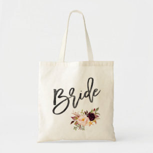 Marsala-Burgunder Floral Braut Tragetasche