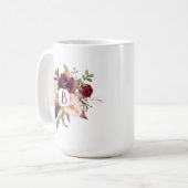 Marsala Burgunder rotes rosa Boho versieht Kaffeetasse (Vorderseite Links)