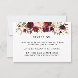 Marsala Burgundy Blume Hochzeitskarte RSVP Karte