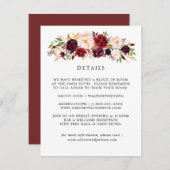 Marsala Burgundy Blumenzettel Begleitkarte (Vorne/Hinten)