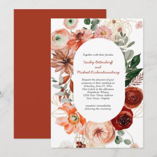 Marsala Burgundy Blush Fall Einladung zur Hochzeit