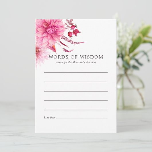 Marsala - Burgundy & Blush Herbst Babyberatung Hinweiskarte (Stehend Vorderseite)