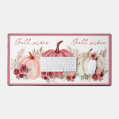 Marsala Burgundy Boho Fall Pumpkins Name Desk Mat Schreibtischunterlage (Tastatur & Maus)