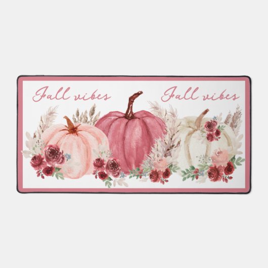 Marsala Burgundy Boho Fall Pumpkins Name Desk Mat Schreibtischunterlage (Vorderseite)
