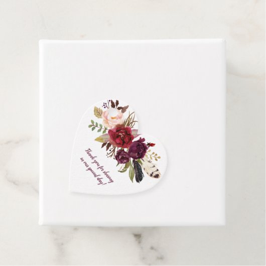 Marsala Burgundy Boho Wedding | Geschenkanhänger (Beispiel)