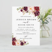 Marsala burgundy einladung (Stehend Vorderseite)