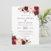 Marsala burgundy einladung (Stehend Vorderseite)