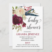 Marsala Burgundy Fall Baby Shower Gender Neutral Einladung (Vorderseite)