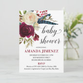 Marsala Burgundy Fall Baby Shower Gender Neutral Einladung (Stehend Vorderseite)