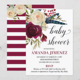 Marsala Burgundy Fall Baby Shower Gender Neutral Einladung