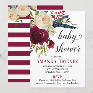 Marsala Burgundy Fall Baby Shower Gender Neutral Einladung