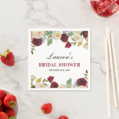 Marsala Burgundy Fall Brautparty Table Paper Serviette (Beispiel)