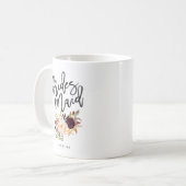 Marsala burgundy Floral Bridesmaid Kaffeetasse (Vorderseite Links)