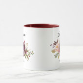Marsala burgundy Floral Bridesmaid Tasse (Zentrum)