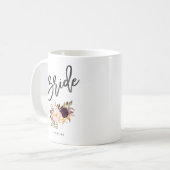 Marsala burgundy Floral brie Kaffeetasse (Vorderseite Links)