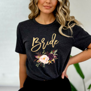 Marsala burgundy Floral brie T-Shirt