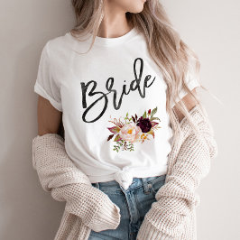 Marsala burgundy Floral brie T-Shirt
