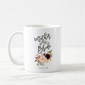 Marsala burgundy Floral Mutter der Braut Kaffeetasse (Links)