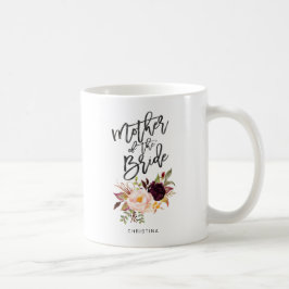Marsala burgundy Floral Mutter der Braut Kaffeetasse