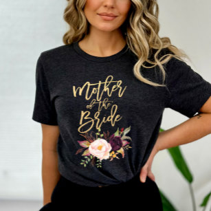 Marsala burgundy Floral Mutter des Bräutigams T-Shirt