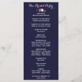 Marsala & Burgundy Floral on Navy Wedding Program Programm (Rückseite)