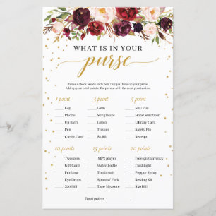 Marsala burgundy floral was ist in Ihrem Geldbeute