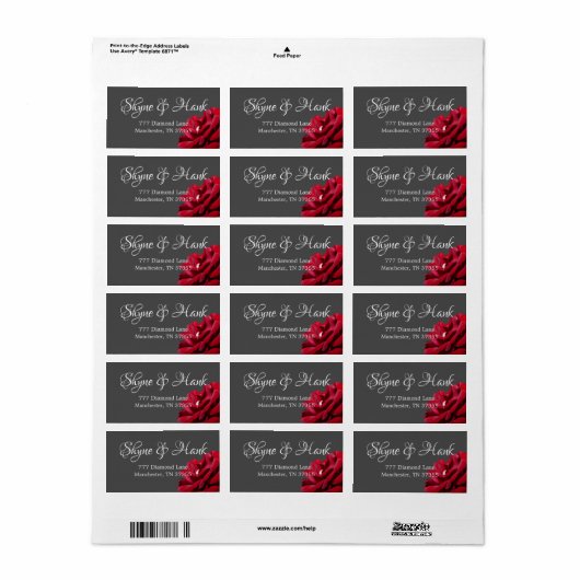 Marsala Burgundy Floral Wedding Address Labels Adressaufkleber (Vorne)