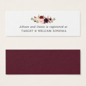 Marsala Burgundy Floral Wedding Card (Vorne & Hinten)