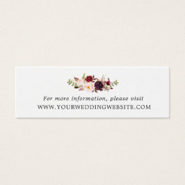 Marsala Burgundy Floral Wedding Website Cards