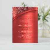 Marsala Burgundy Glitzer Brautparty Geburtstag Einladung (Stehend Vorderseite)