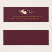 Marsala Burgundy Gold Floral Wedding Website Cards (Vorne & Hinten)